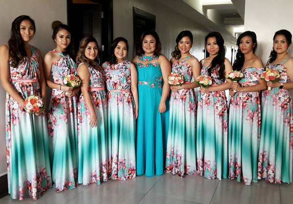 Floral bridesmaid dresses by Binky Pitogo