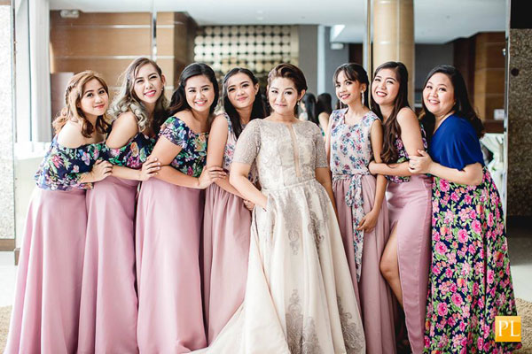 Floral bridesmaid dresses by Vanj Monsarate