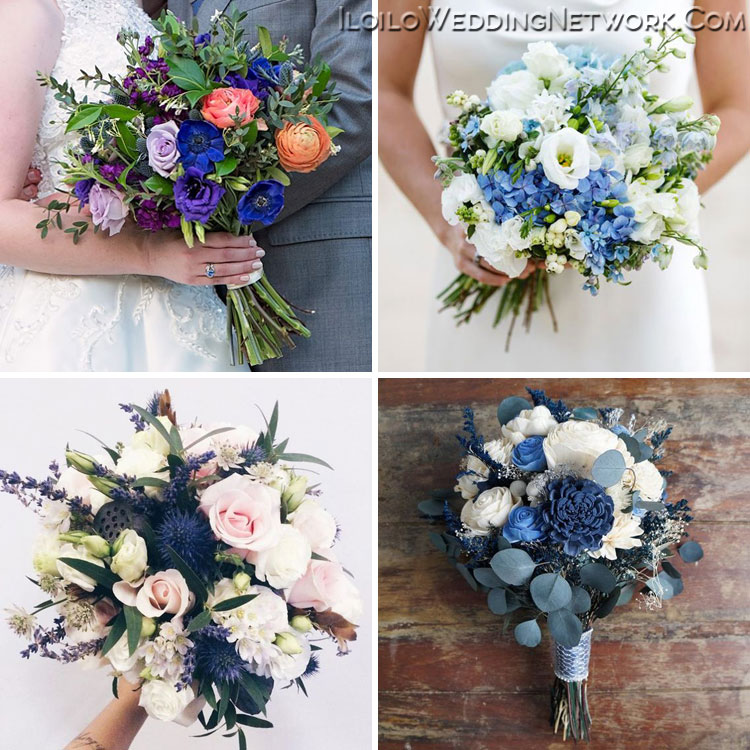 classic blue wedding bouquets