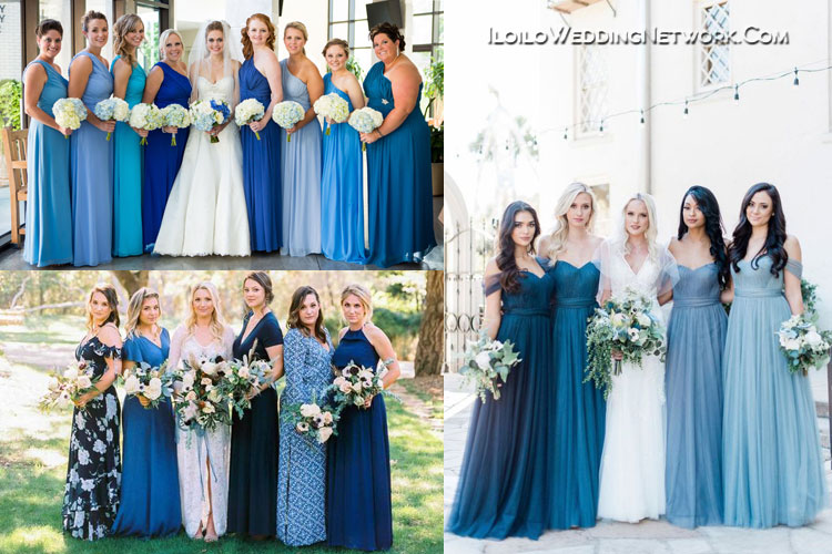 Classic Blue wedding bridesmaid dresses