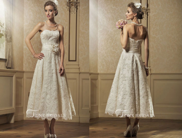 Midi-length wedding dress