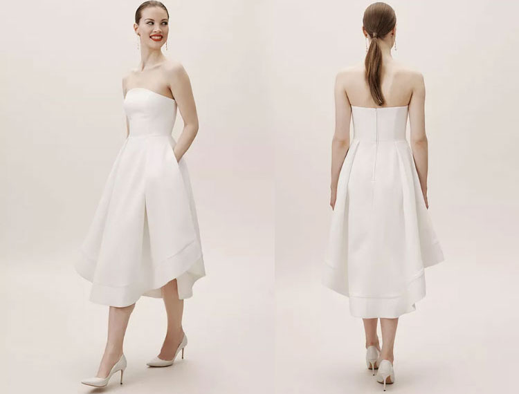 Midi-length wedding dress