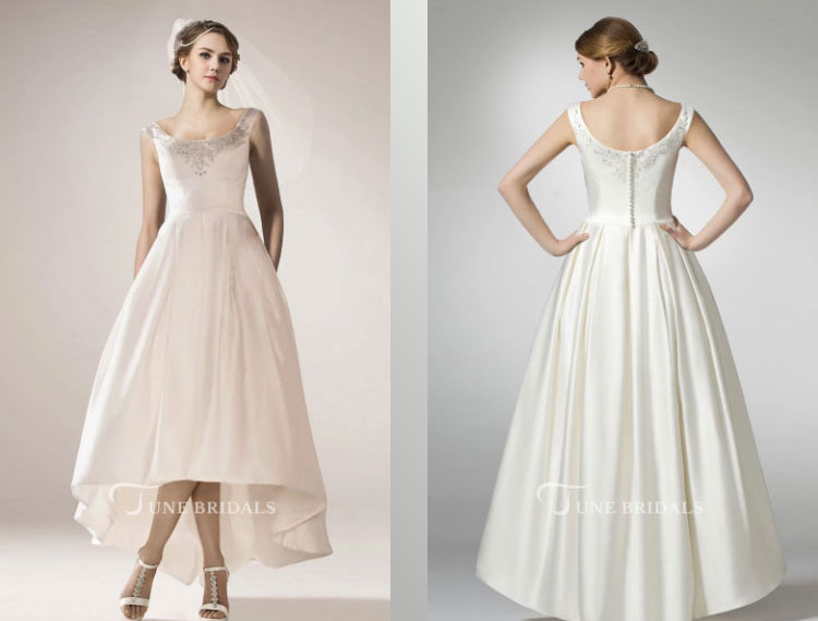 Midi-length wedding dress